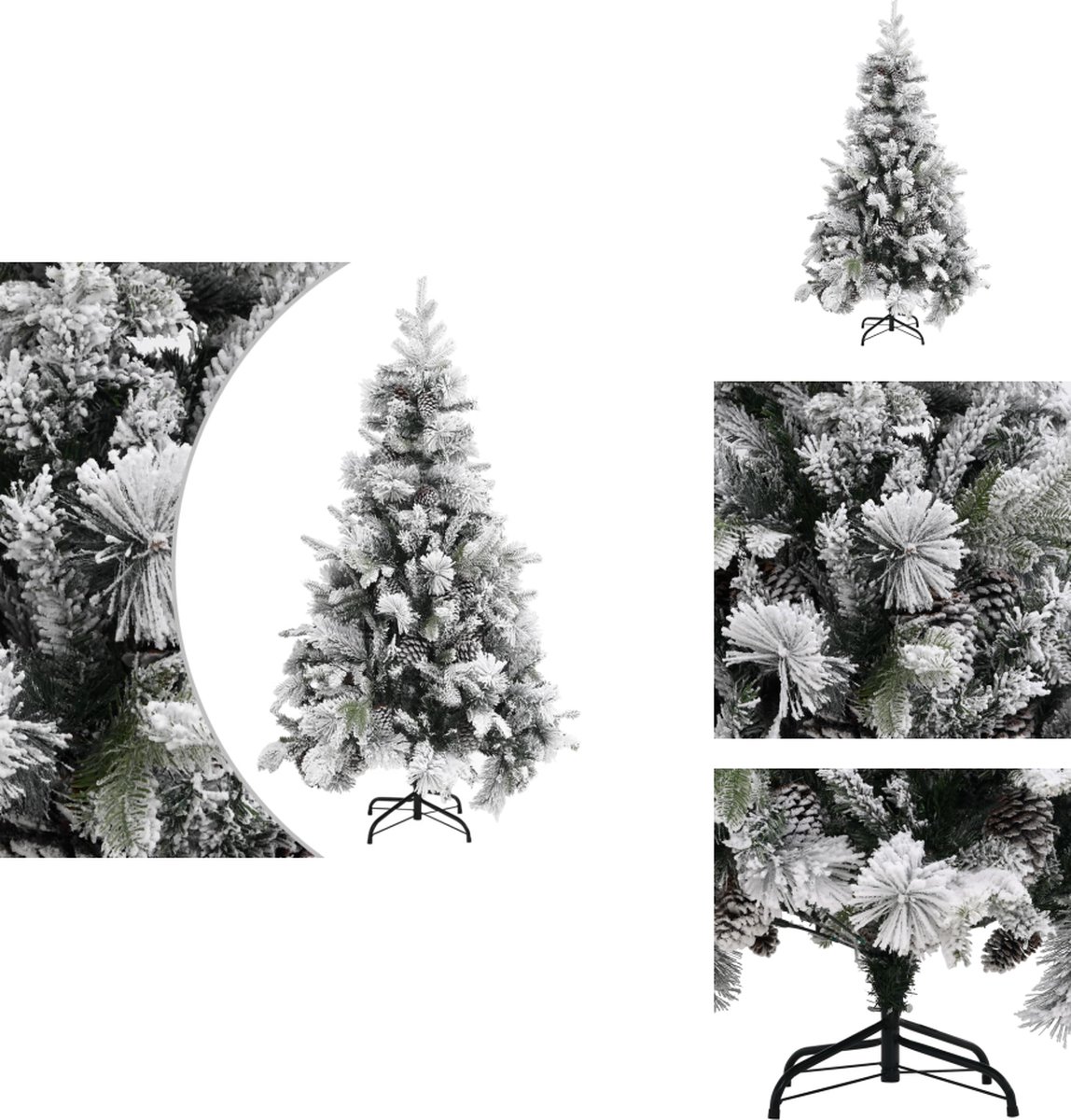 vidaXL Kunstkerstboom met dennenappels 195 cm