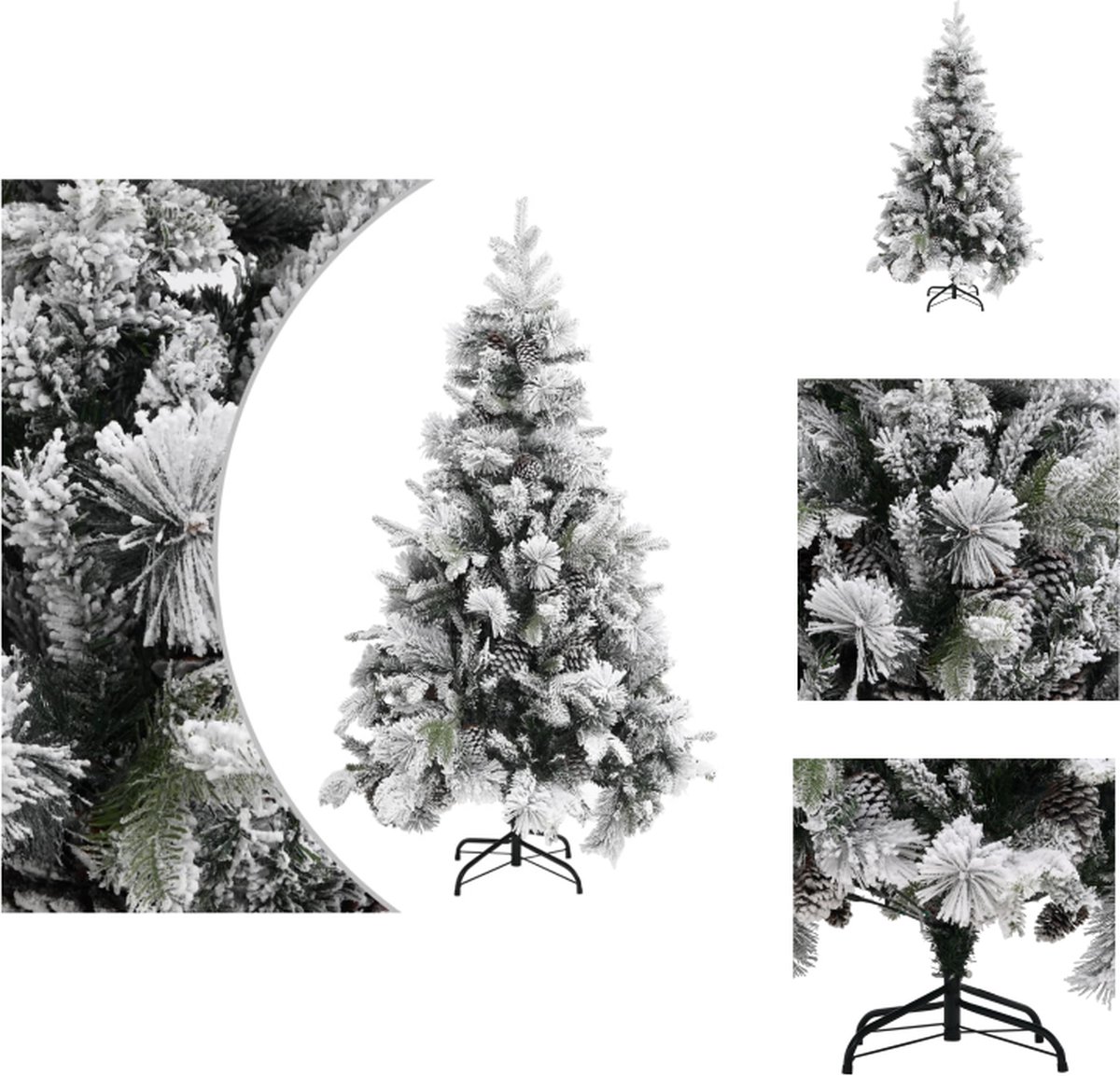 vidaXL Kunstkerstboom met dennenappels 195 cm