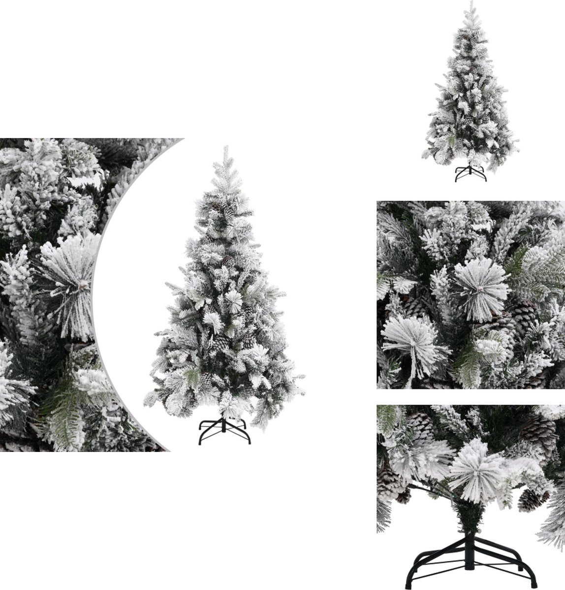 vidaXL Kunstkerstboom met dennenappels 225 cm