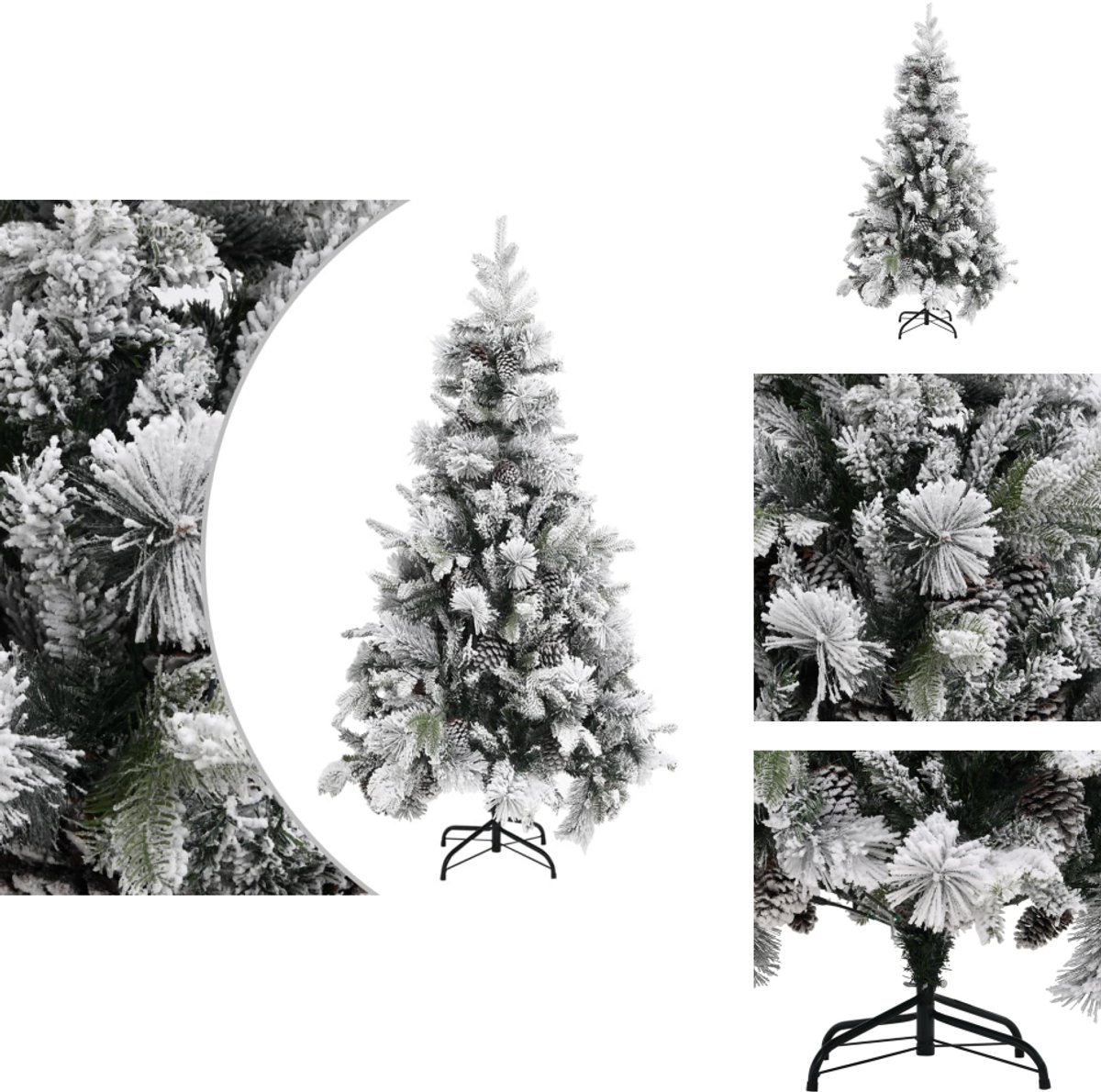 vidaXL Kunstkerstboom met dennenappels 225 cm