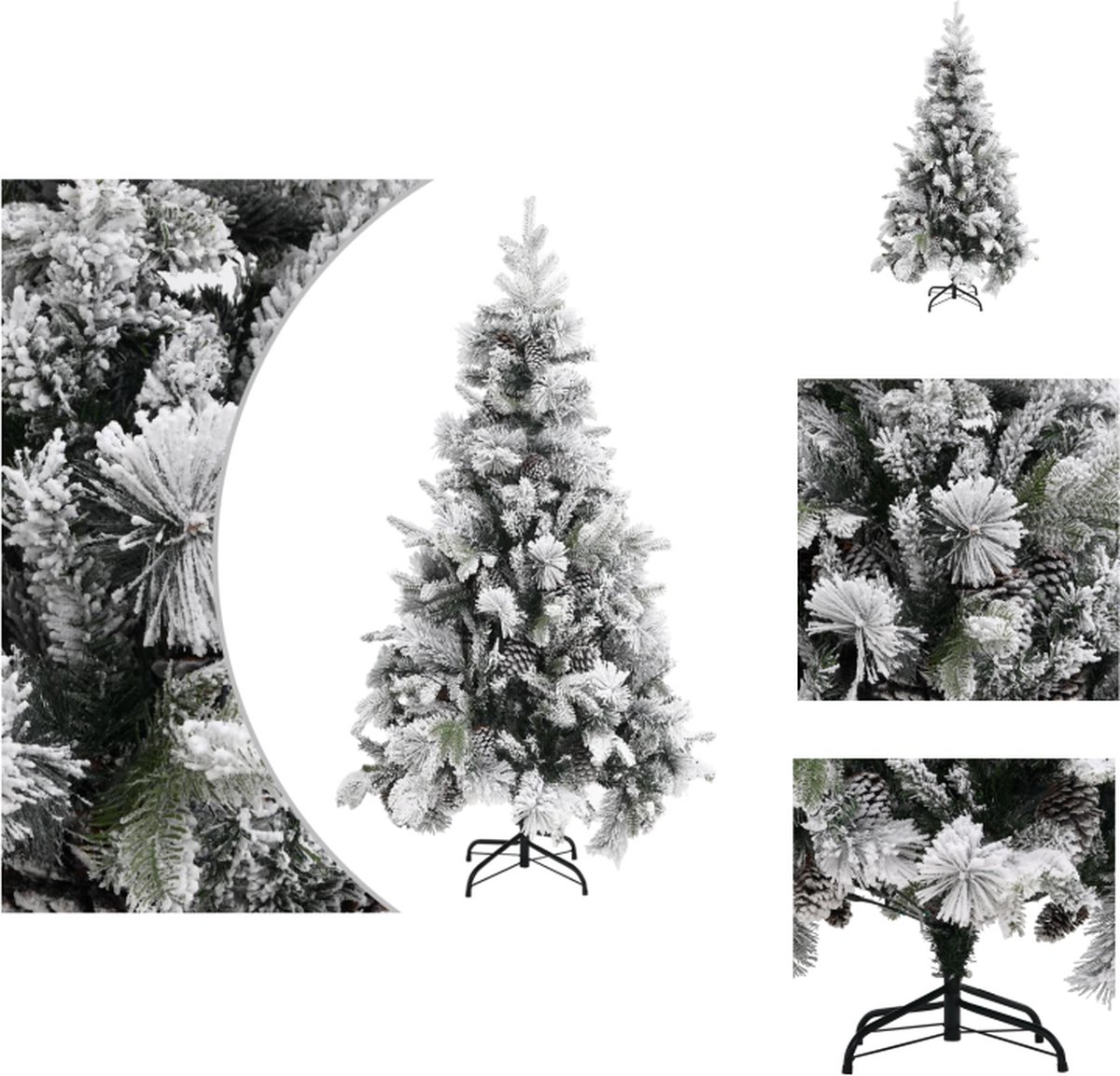 vidaXL Kunstkerstboom met dennenappels 225 cm