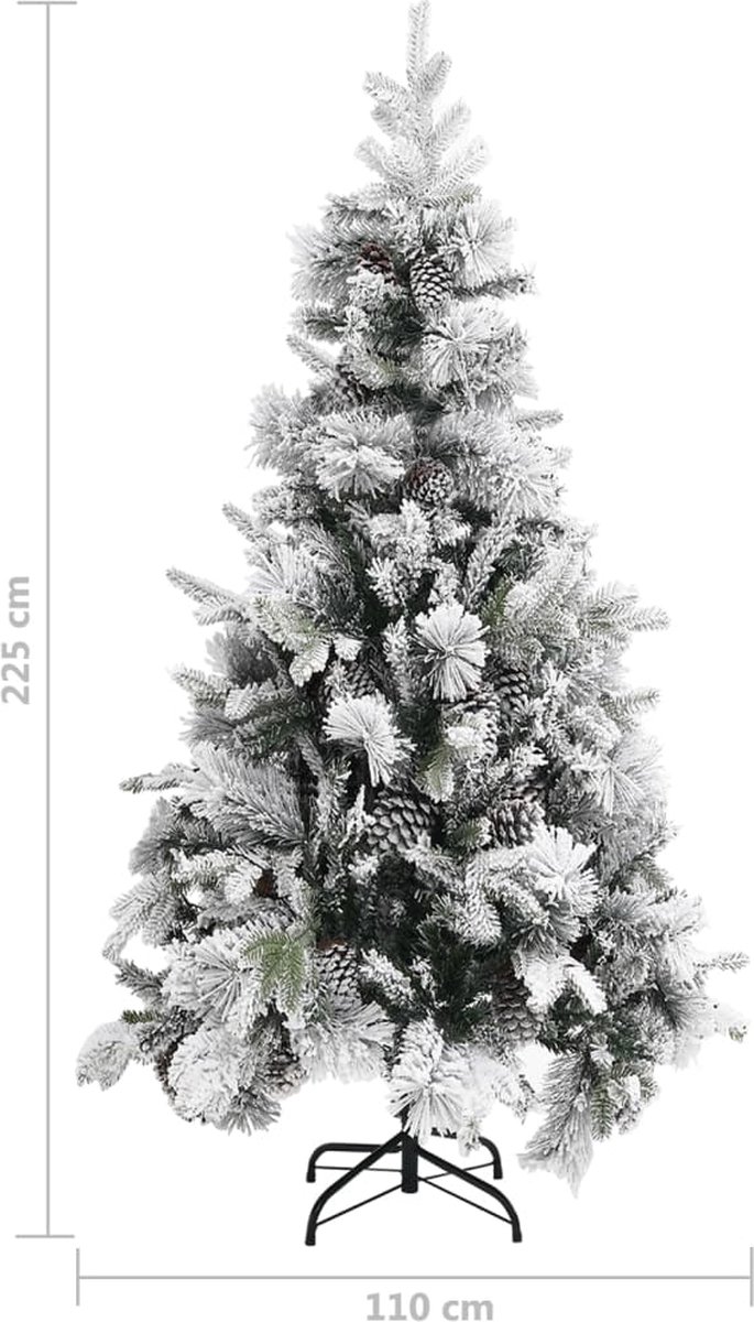 vidaXL Kunstkerstboom met dennenappels 225 cm