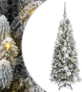 vidaXL kunstkerstboom met kerstbal, 120 cm, PE en PVC