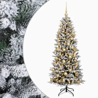 vidaXL kunstkerstboom met kerstbal, 150 cm, PVC en PE