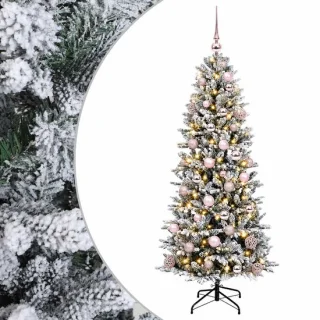 vidaXL kunstkerstboom met kerstbal, 150 cm, PVC en PE