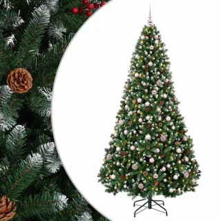vidaXL kunstkerstboom met kerstbal 210 cm