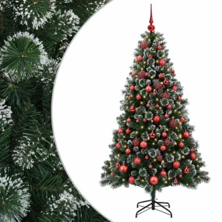 vidaXL kunstkerstboom met kerstbal, 210 cm