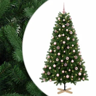 vidaXL kunstkerstboom met kerstbal 210 cm groen