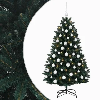 vidaXL kunstkerstboom met kerstbal, donkergroen, 120 cm