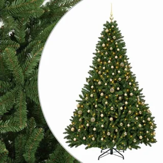 vidaXL kunstkerstboom met kerstbal, lichtgroen, 270 cm