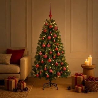 vidaXL kunstkerstboom met kerstballen 120 cm
