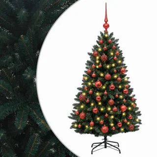 vidaXL kunstkerstboom met kerstballen, 150 cm
