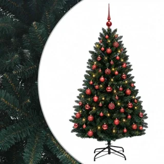 vidaXL kunstkerstboom met kerstballen, 150 cm