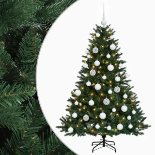 vidaXL Kunstkerstboom met kerstballen 150 cm