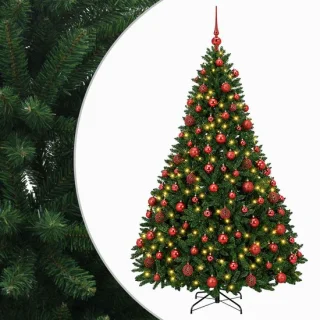 vidaXL kunstkerstboom met kerstballen 180 cm