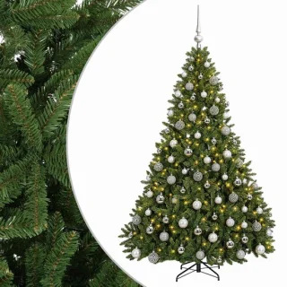 vidaXL Kunstkerstboom met kerstballen 210 cm