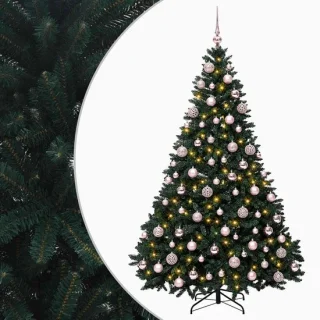 vidaXL kunstkerstboom met kerstballen, 240 cm