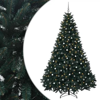 vidaXL Kunstkerstboom met kerstballen 270 cm