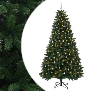 vidaXL kunstkerstboom met kerstballen, 270 cm