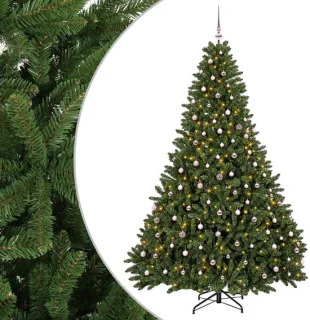 vidaXL kunstkerstboom met kerstballen, 270 cm