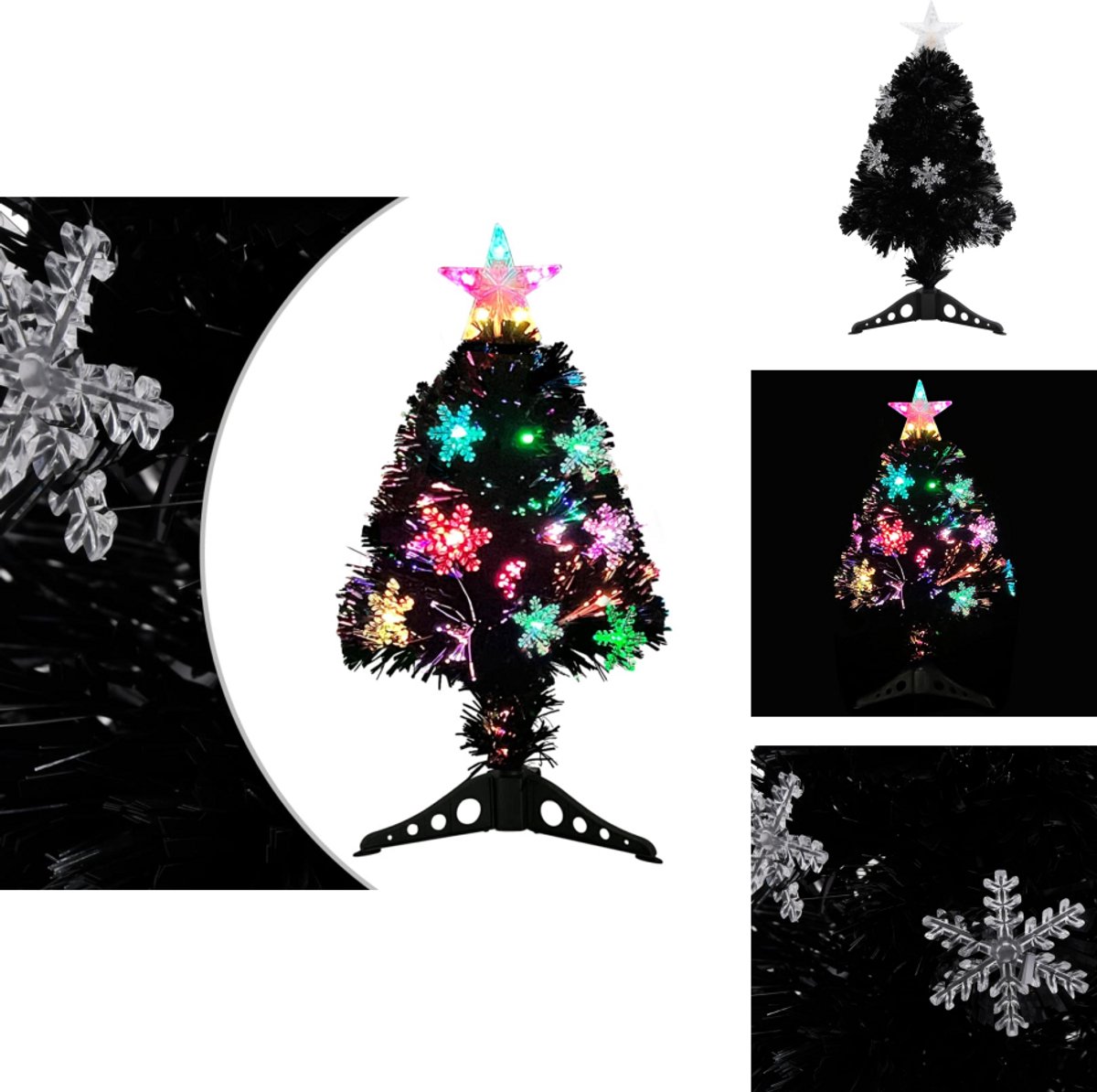 vidaXL Kunstkerstboom met LED 64 cm zwart