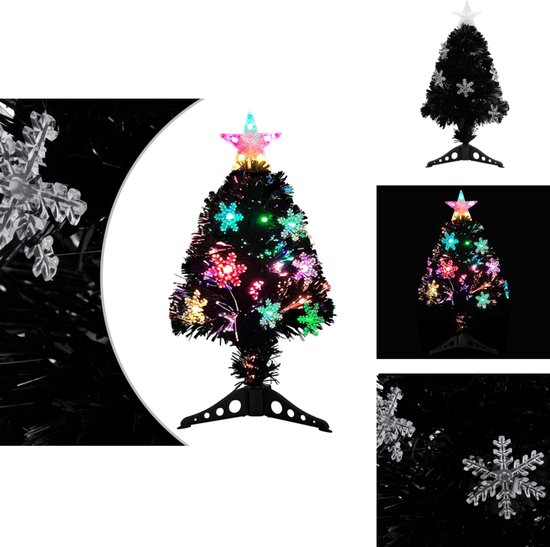 vidaXL Kunstkerstboom met LED 64 cm zwart