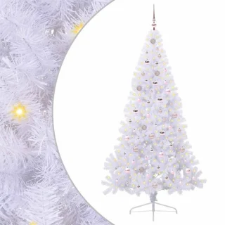 vidaXL kunstkerstboom met ledverlichting, 210 cm