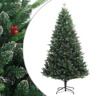 vidaXL Kunstkerstboom met rode bessen 150 cm