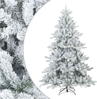 vidaXL kunstkerstboom met scharnier en sneeuw wit 240 cm