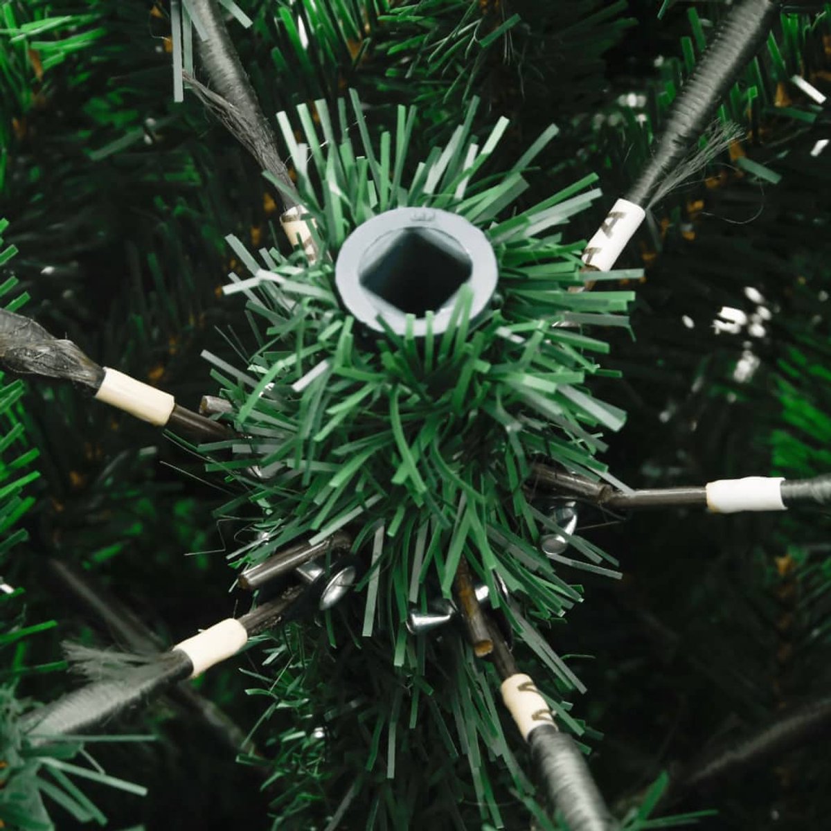 vidaXL Kunstkerstboom met scharnieren en rode bessen 210 cm