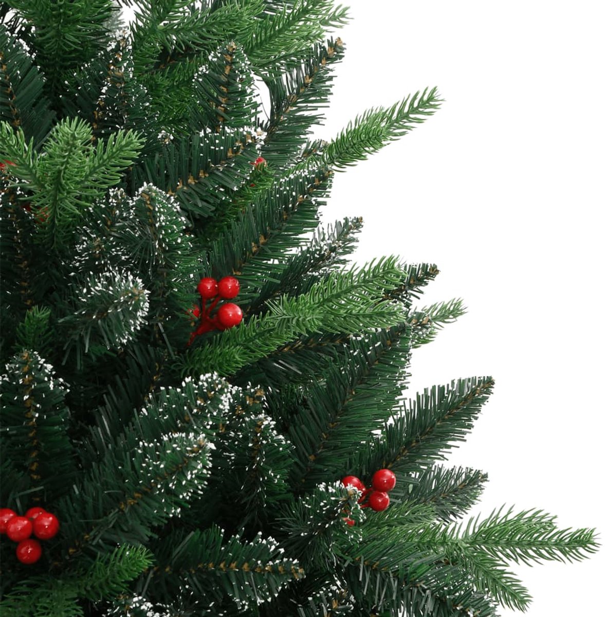 vidaXL Kunstkerstboom met scharnieren en rode bessen 210 cm
