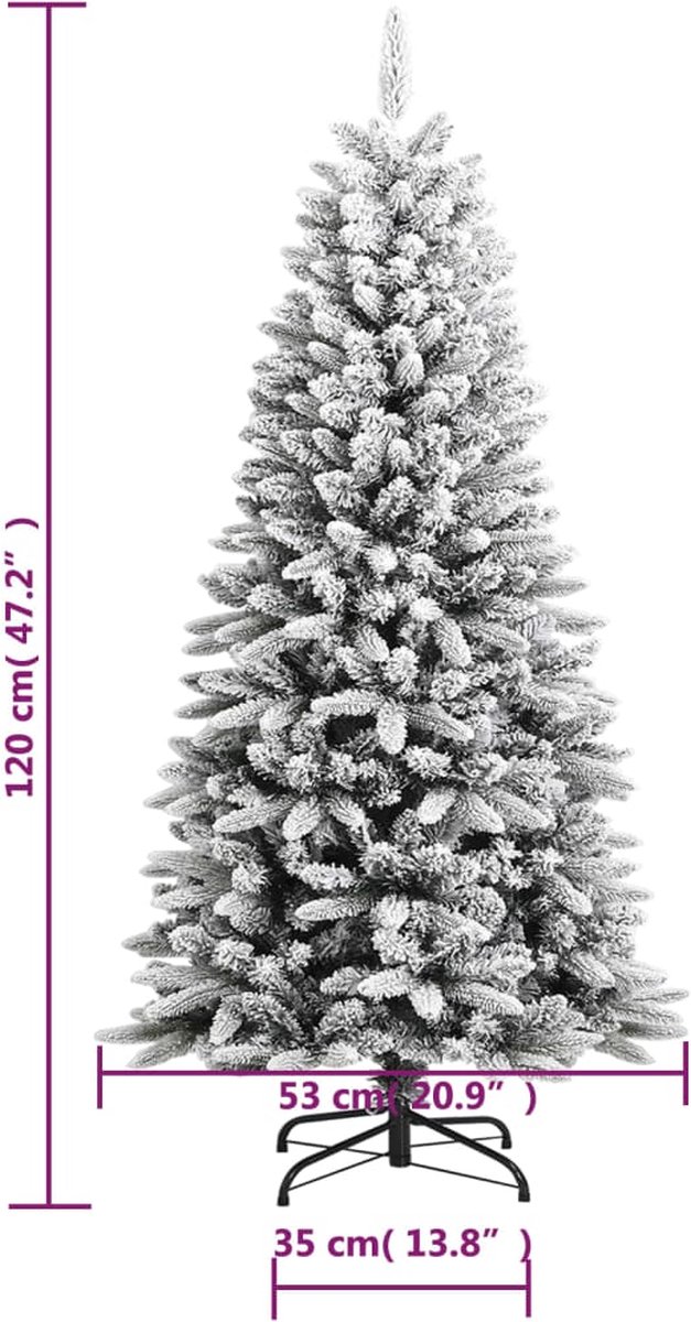 vidaXL Kunstkerstboom met sneeuw 120 cm PVC & PE