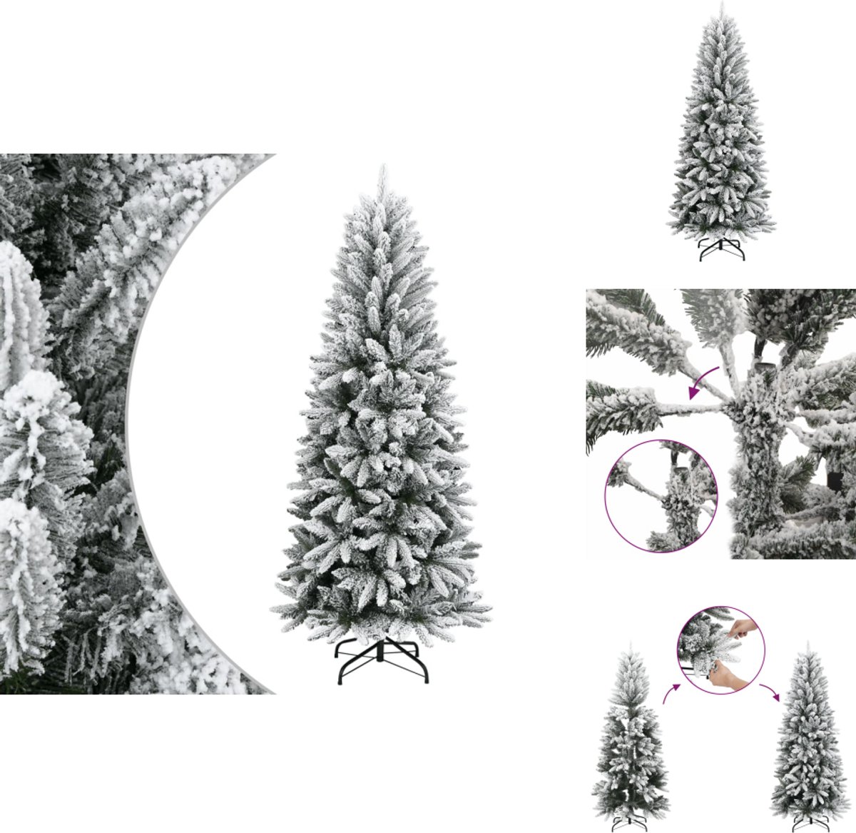vidaXL Kunstkerstboom met sneeuw 120 cm PVC & PE
