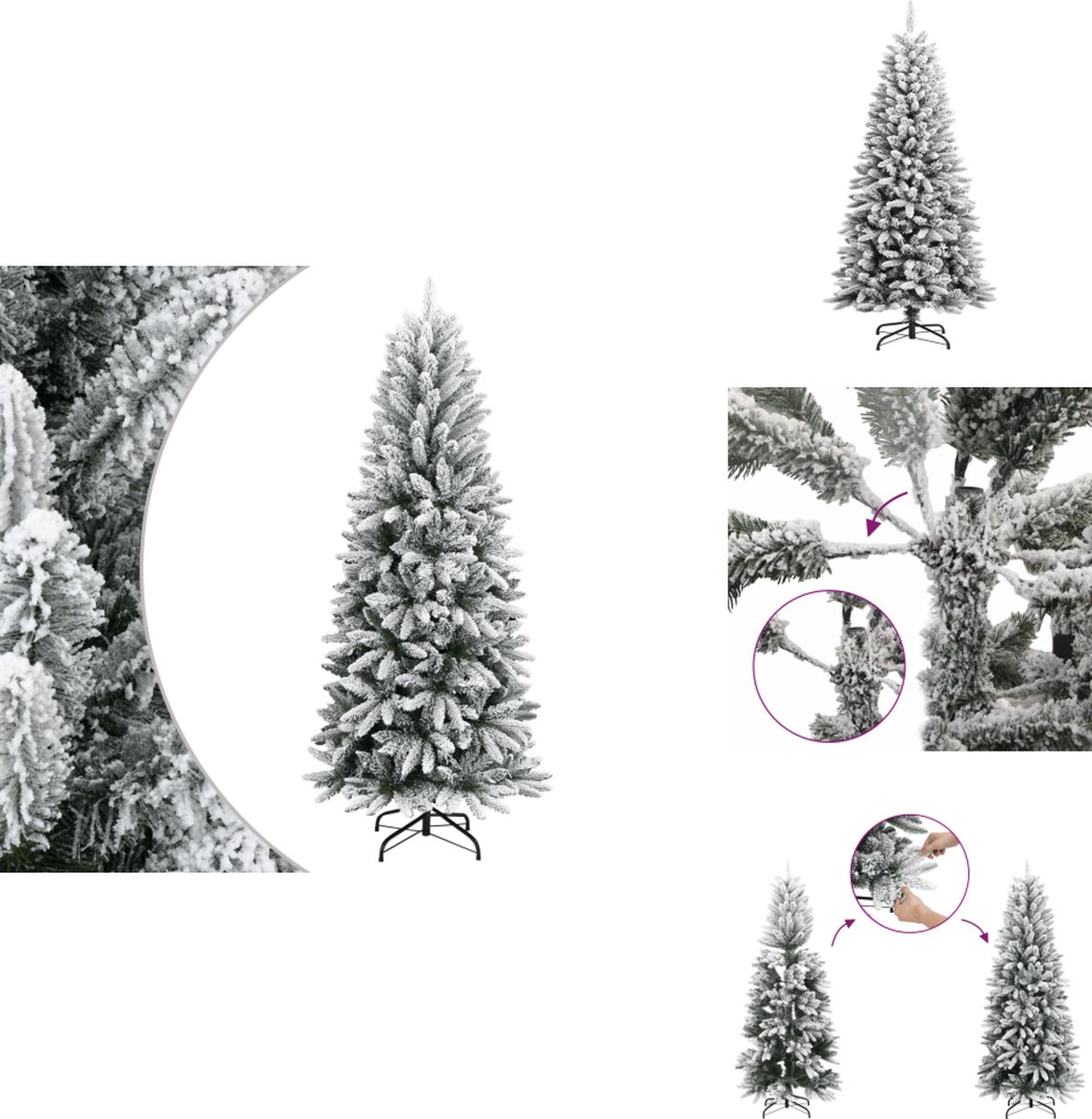 vidaXL Kunstkerstboom met sneeuw 120 cm PVC & PE