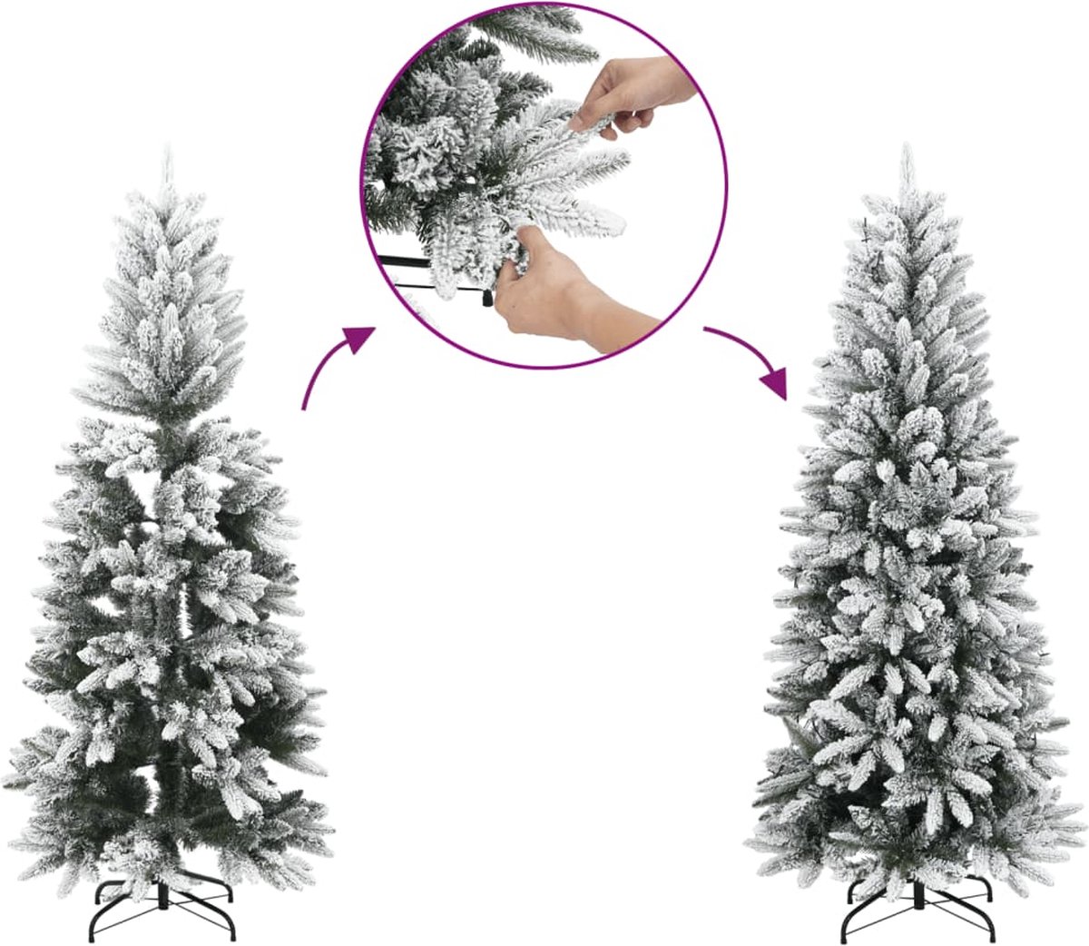 vidaXL Kunstkerstboom met sneeuw 180 cm PVC en PE