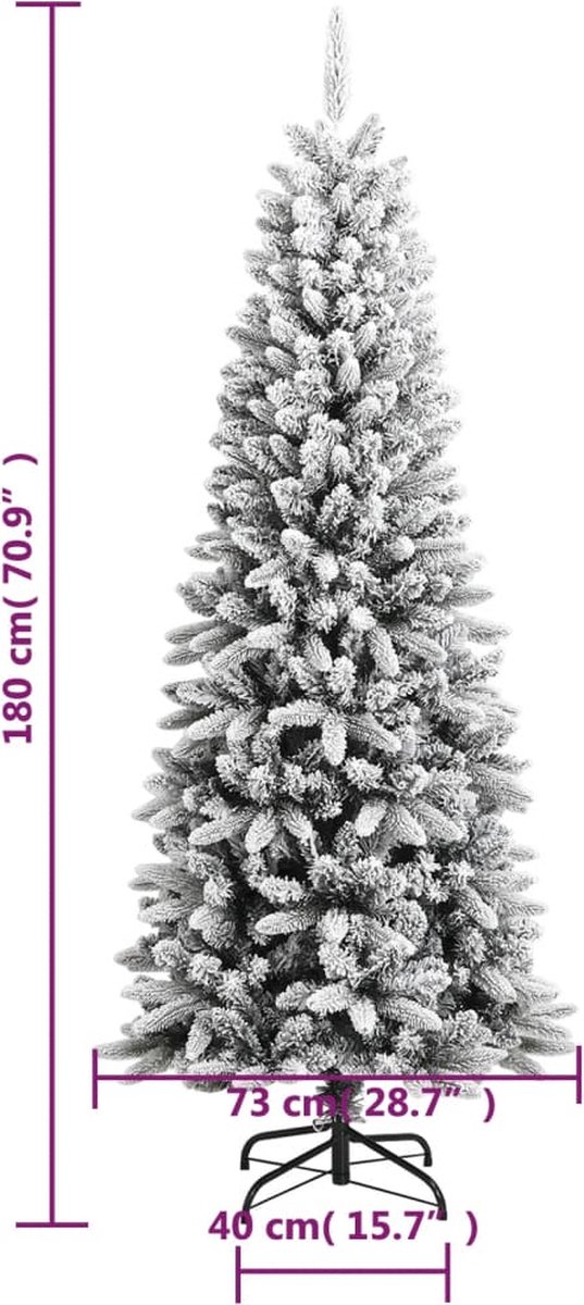 vidaXL Kunstkerstboom met sneeuw 180 cm PVC en PE