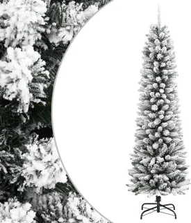 vidaXL Kunstkerstboom met sneeuw 210 cm