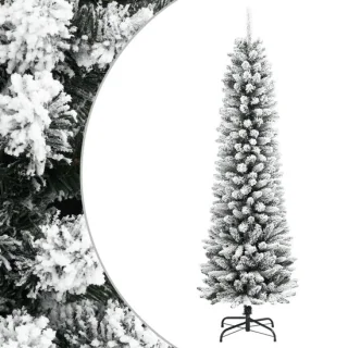 vidaXL kunstkerstboom met sneeuw smal 150 cm PVC en PE
