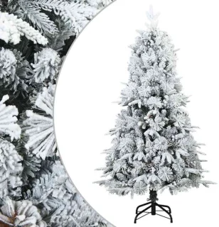 vidaXL kunstkerstboom met sneeuw, wit, 150 cm