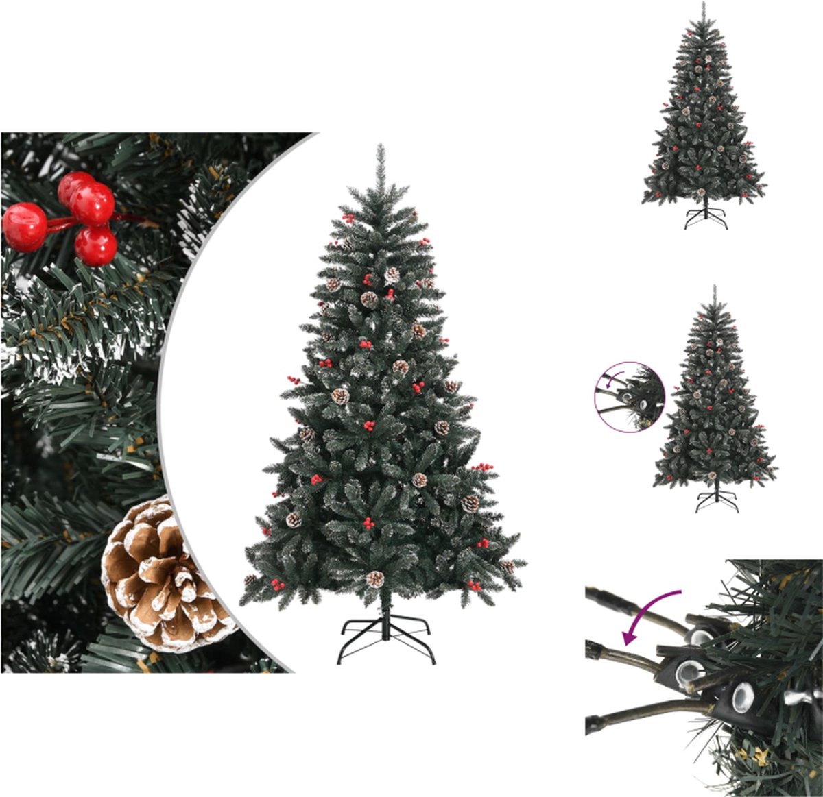 vidaXL Kunstkerstboom met standaard 150 cm groen PVC