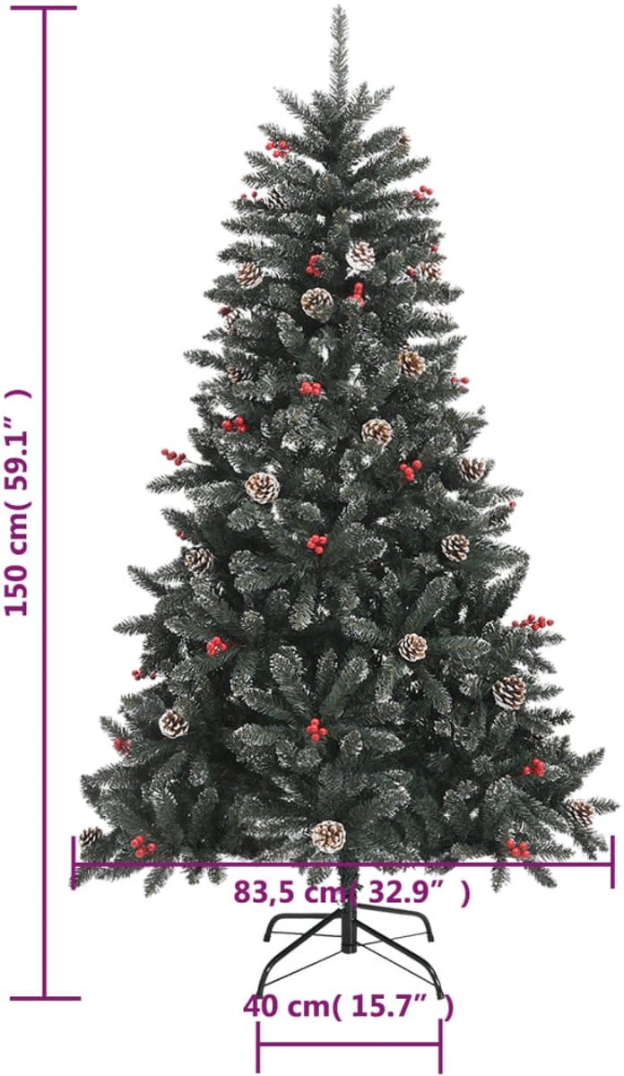vidaXL Kunstkerstboom met standaard 150 cm groen PVC