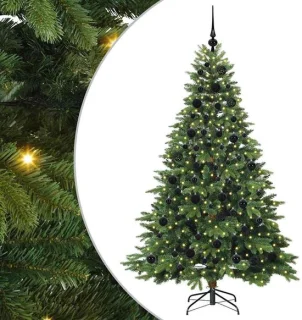 vidaXL kunstkerstboom met standaard 180 cm groen PE en PVC