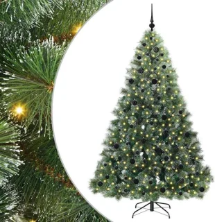 vidaXL kunstkerstboom met standaard 210 cm, groen, PE en PVC