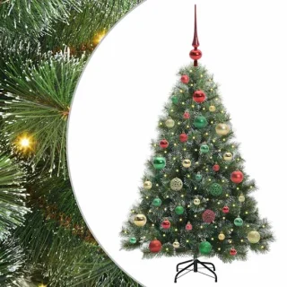 vidaXL kunstkerstboom met standaard, groen, 120 cm, PE en PVC