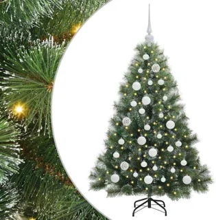 vidaXL kunstkerstboom met standaard, groen, 120 cm, PE en PVC