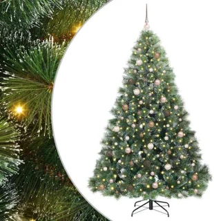 vidaXL Kunstkerstboom met standaard groen 210 cm PE en PVC