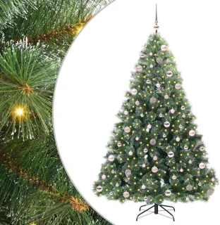 vidaXL kunstkerstboom met standaard groen 210 cm PE en PVC