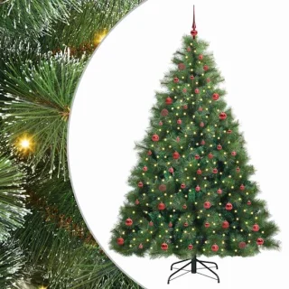 vidaXL Kunstkerstboom met standaard groen 210 cm PE en PVC
