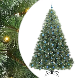 vidaXL kunstkerstboom met standaard - groen - 240 cm - PE en PVC