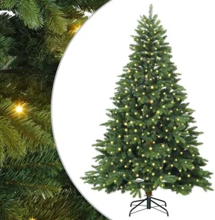 vidaXL Kunstkerstboom met standaard Groen 240 cm PE en PVC